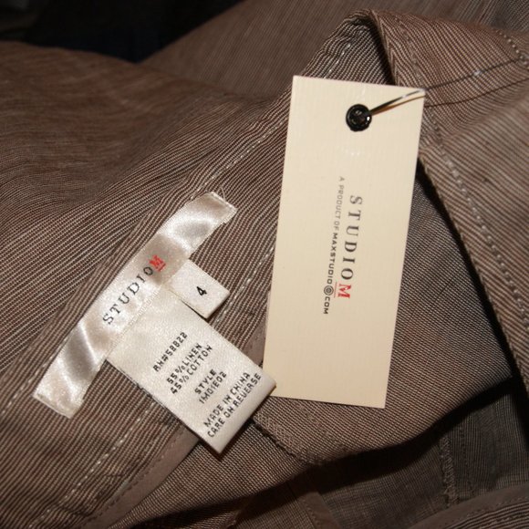 Max STUDIO M Brown Camilla Wide-Leg Pants sz 4 NEW - Picture 4 of 6